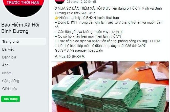 Hoạt động mua bán, thu gom sổ BHXH dưới bất kể hình thức nào đều là bất hợp pháp.