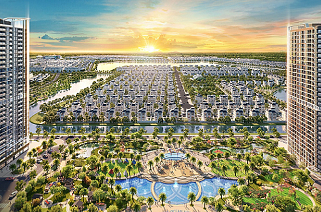 Quảng trường The Ocean View tại đại đô thị Vinhomes Ocean Park được cộng đồng ví như “Quận Ocean”.