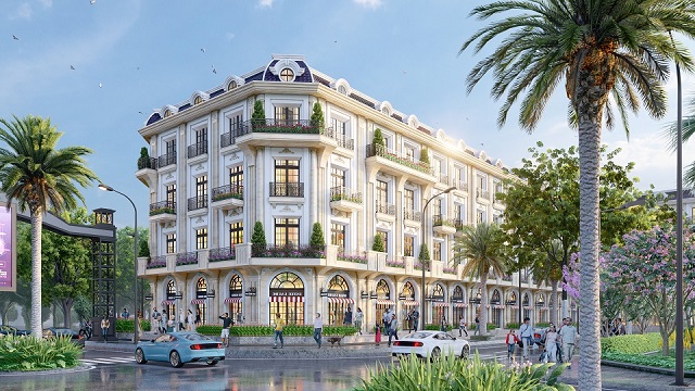 Shophoues D’. Metropole 2-3 mặt tiền theo kiến trúc lâu đài sang trọng.
