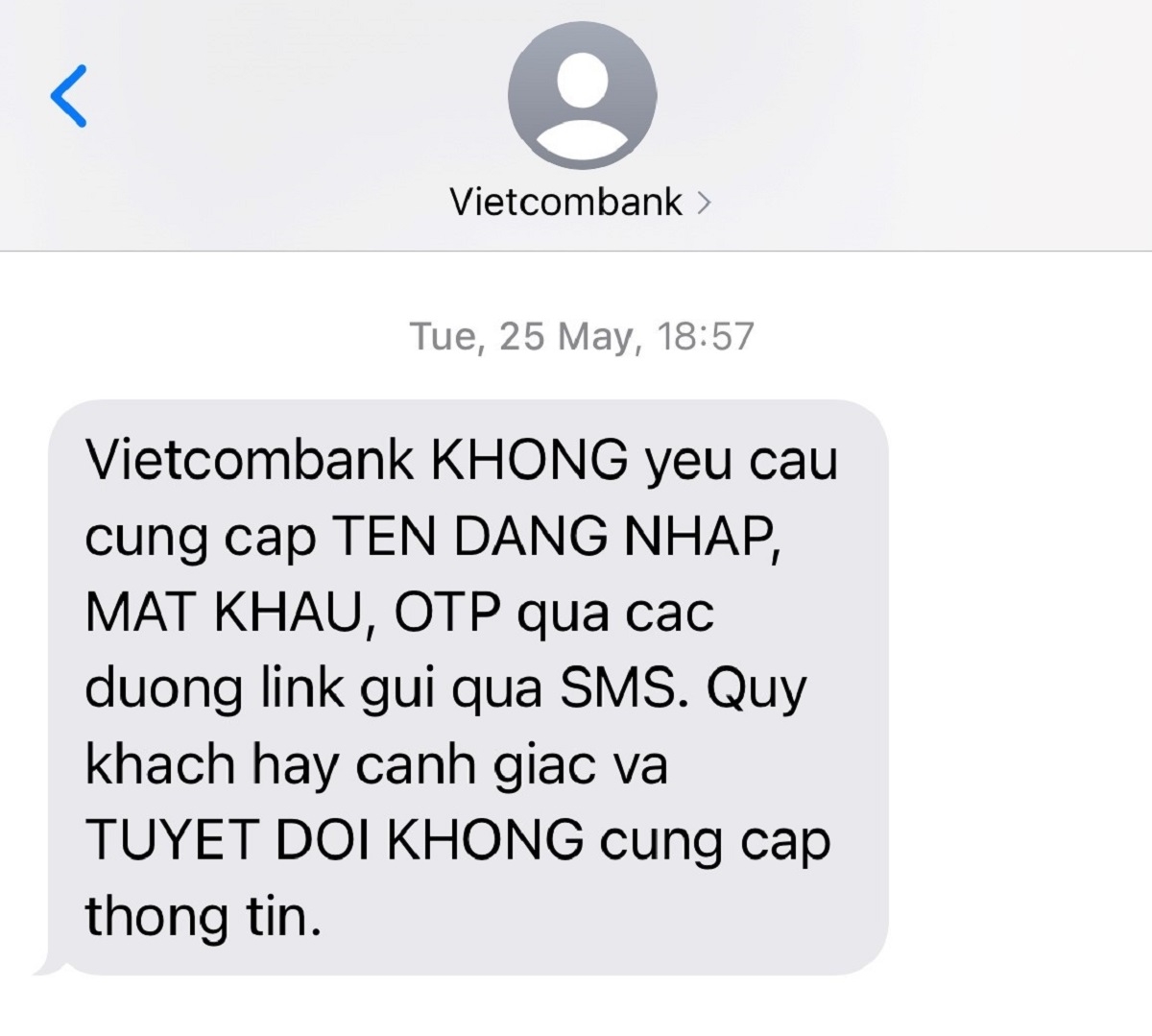 Vietcombank thường xuyên khuyến cáo khách hàng cảnh giác với các phương thức, thủ đoạn của tội phạm lừa đảo.