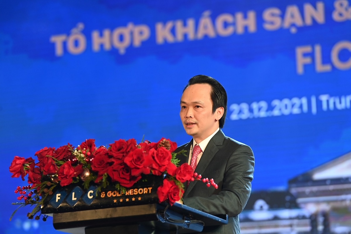 Ông Trịnh Văn Quyết, Chủ tịch HĐQT Tập đoàn FLC phát biểu tại sự kiện.