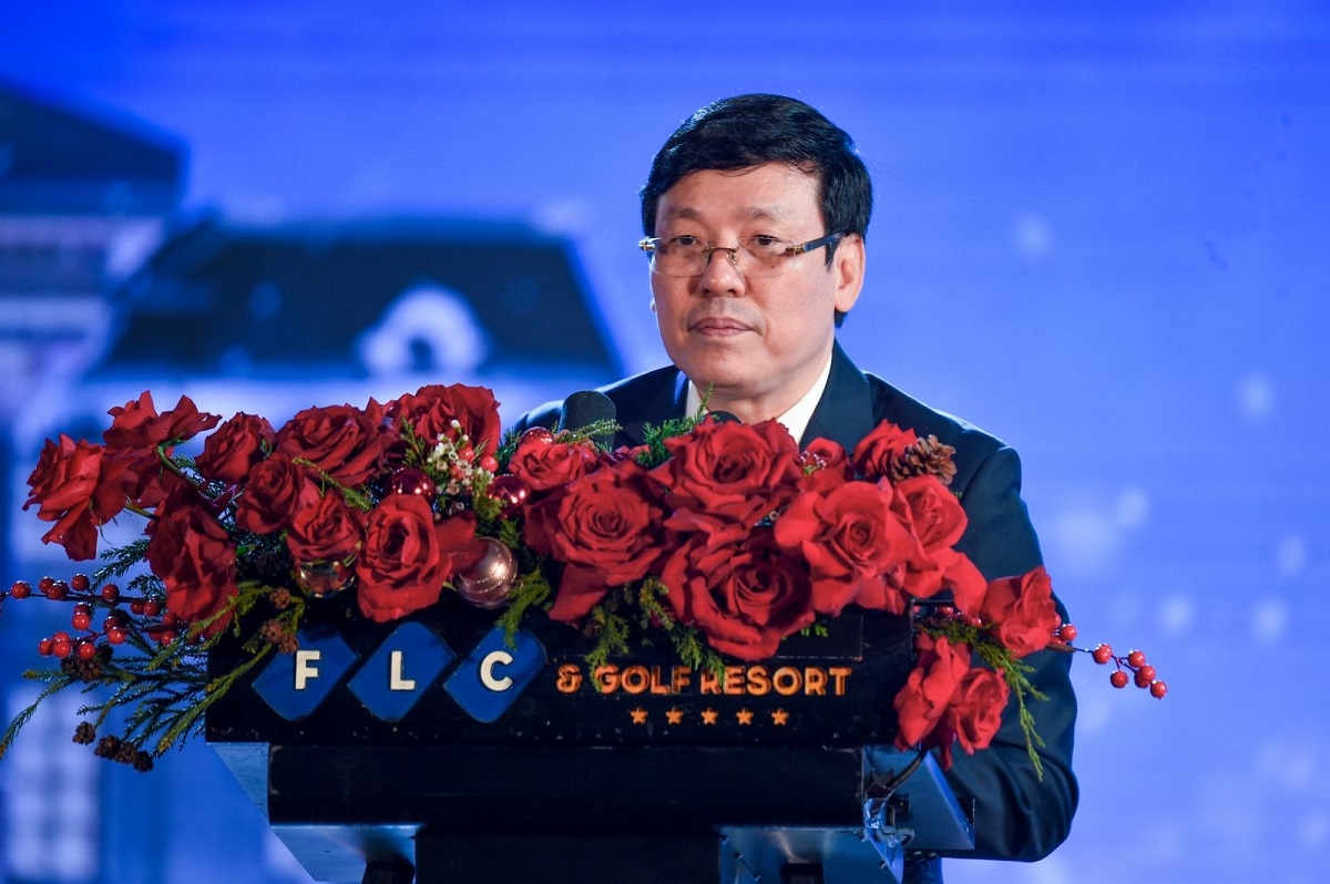 Ông Lê Duy Thành, Phó Bí thư tỉnh ủy, Chủ tịch UBND tỉnh Vĩnh Phúc phát biểu tại sự kiện.