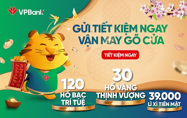 VPBank dành hàng nghìn quà tặng tri ân khách hàng gửi tiết kiệm.