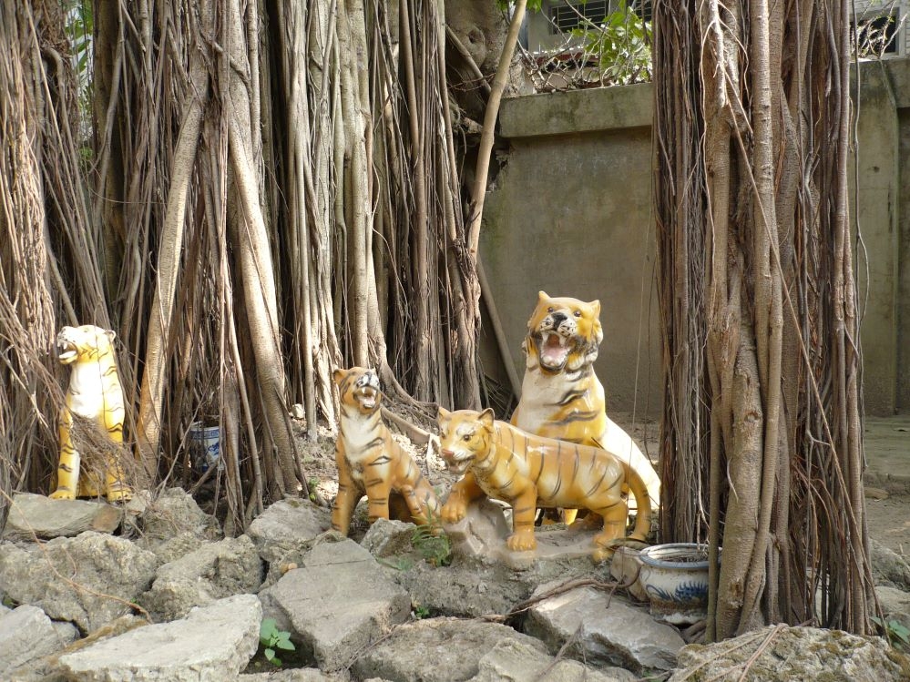 Tượng thần hổ ở chùa Tổng.