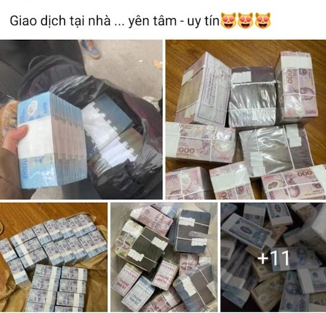 Trên các trang mạng xã hội như Facebook, Zalo hay trên các website, dịch vụ đổi tiền mới diễn ra sôi động.