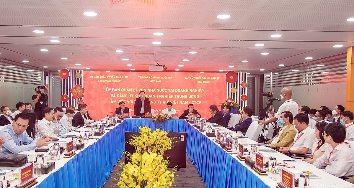 Cuộc họp và làm việc ngay trong dịp đầu Xuân Nhâm Dần 2022 thể hiện sự động viên và chỉ đạo sâu sát của các cấp lãnh đạo Trung ương và Tập đoàn Dầu khí Việt Nam đối với PV GAS.