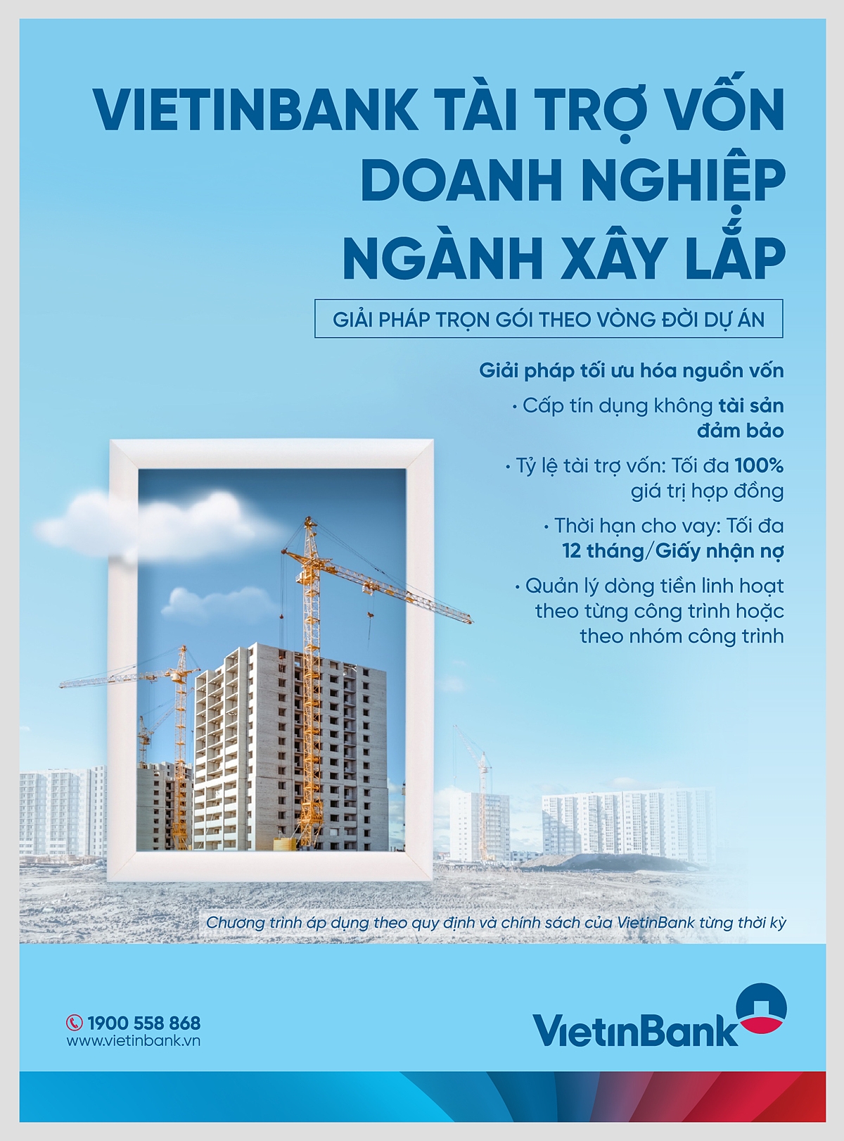 VietinBank đưa ra Giải pháp tài trợ chuyên biệt dành cho doanh nghiệp Ngành Xây lắp.