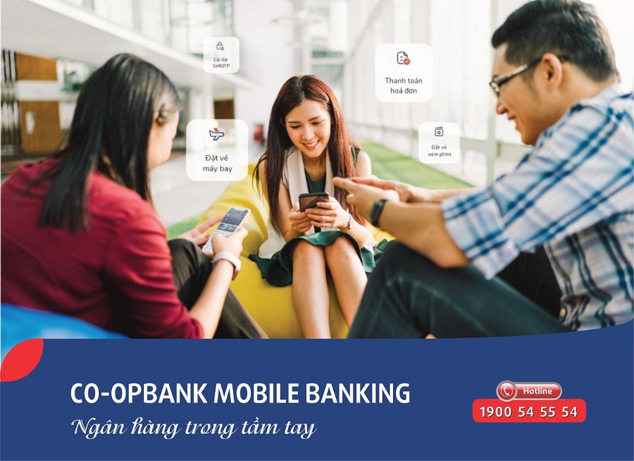 Thao tác đơn giản, giao diện thân thiện, đa tính năng trên ứng dụng Co-opbank Mobile Banking.