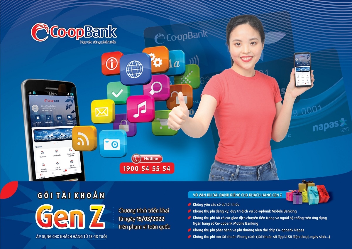 Co-opBank triển khai Gói tài khoản Gen Z với “Ưu đãi 5K” dành riêng cho học sinh Trung học phổ thông độ tuổi từ 15 đến 18.