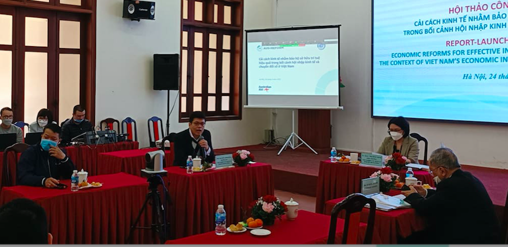 Hội thảo Cải cách kinh tế nhằm bảo hộ sở hữu trí tuệ hiệu quả trong bối cảnh hội nhập kinh tế và chuyển đổi số ở Việt Nam.