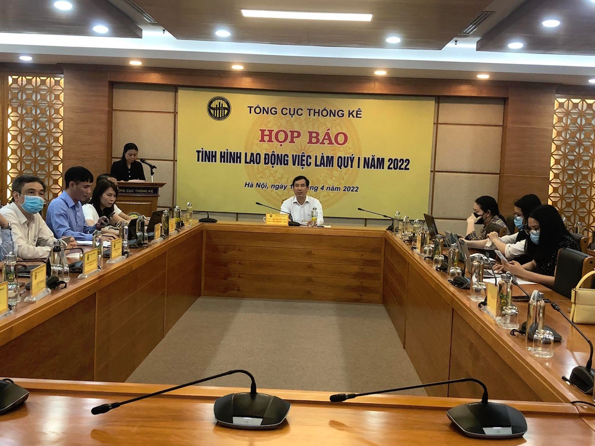 Tổng cục Thống kê họp báo thông tin về tình hình lao động và việc làm quý I/2022.