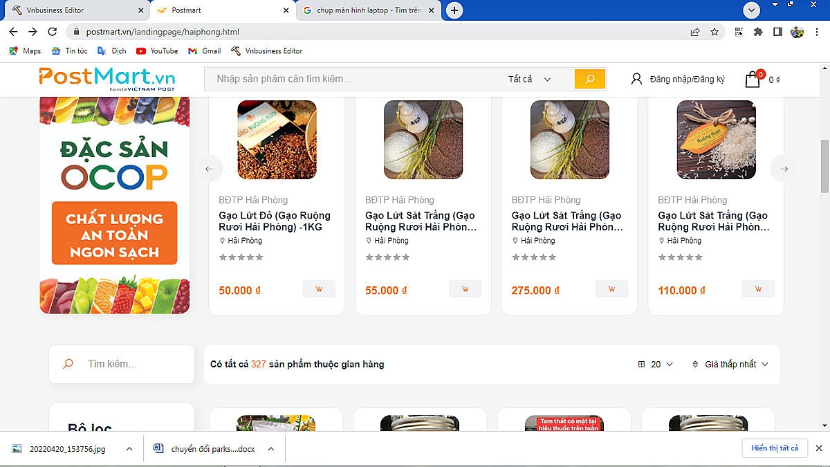 Nhiều sản phẩm của các HTX, hộ SXNN đã có mặt trên sàn TMĐT PostMart.vn.