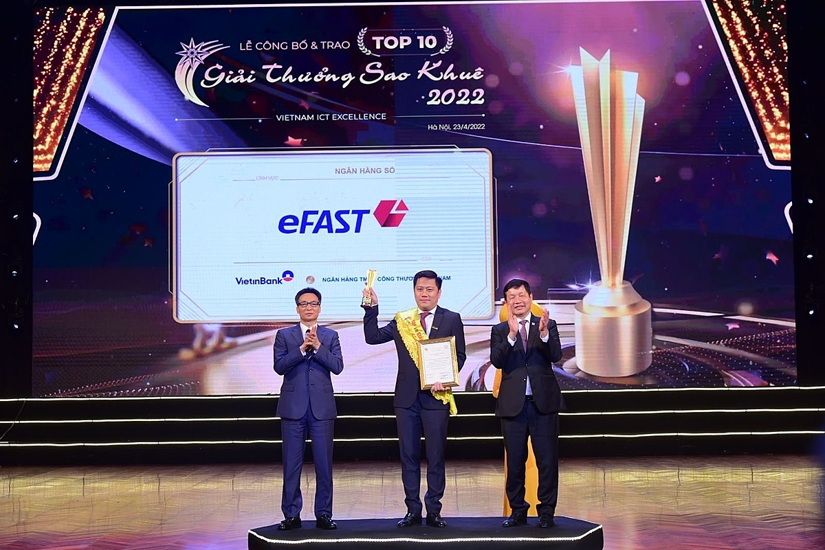 Sản phẩm VietinBank eFAST vinh dự góp mặt vào Top 10 Sao Khuê năm 2022.