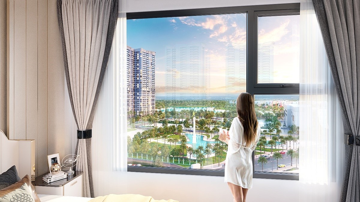 Một góc căn hộ hướng Quảng trường Golden Eagle tại The Beverly Solari.