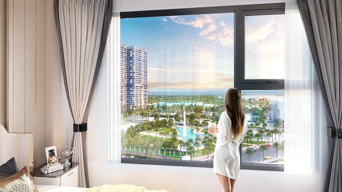 Một góc căn hộ hướng Quảng trường Golden Eagle tại The Beverly Solari.