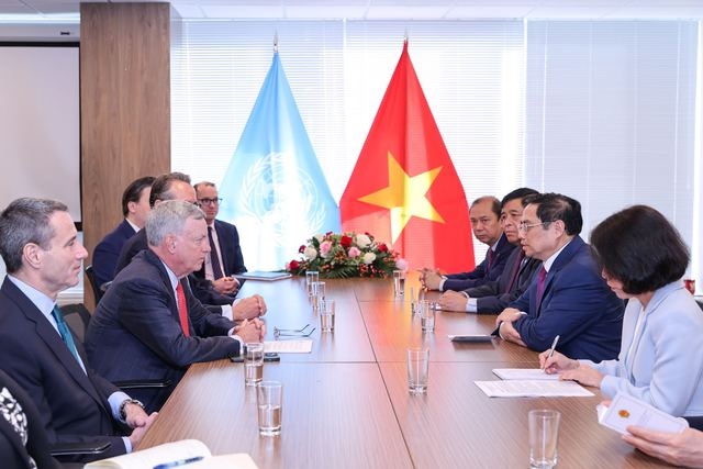 Lãnh đạo Visa bày tỏ ấn tượng với sự phát triển năng động của Việt Nam, gửi tín hiệu rất tích cực về một Việt Nam kiểm soát được dịch bệnh, phục hồi và mở cửa. Ảnh VGP/Nhật Bắc