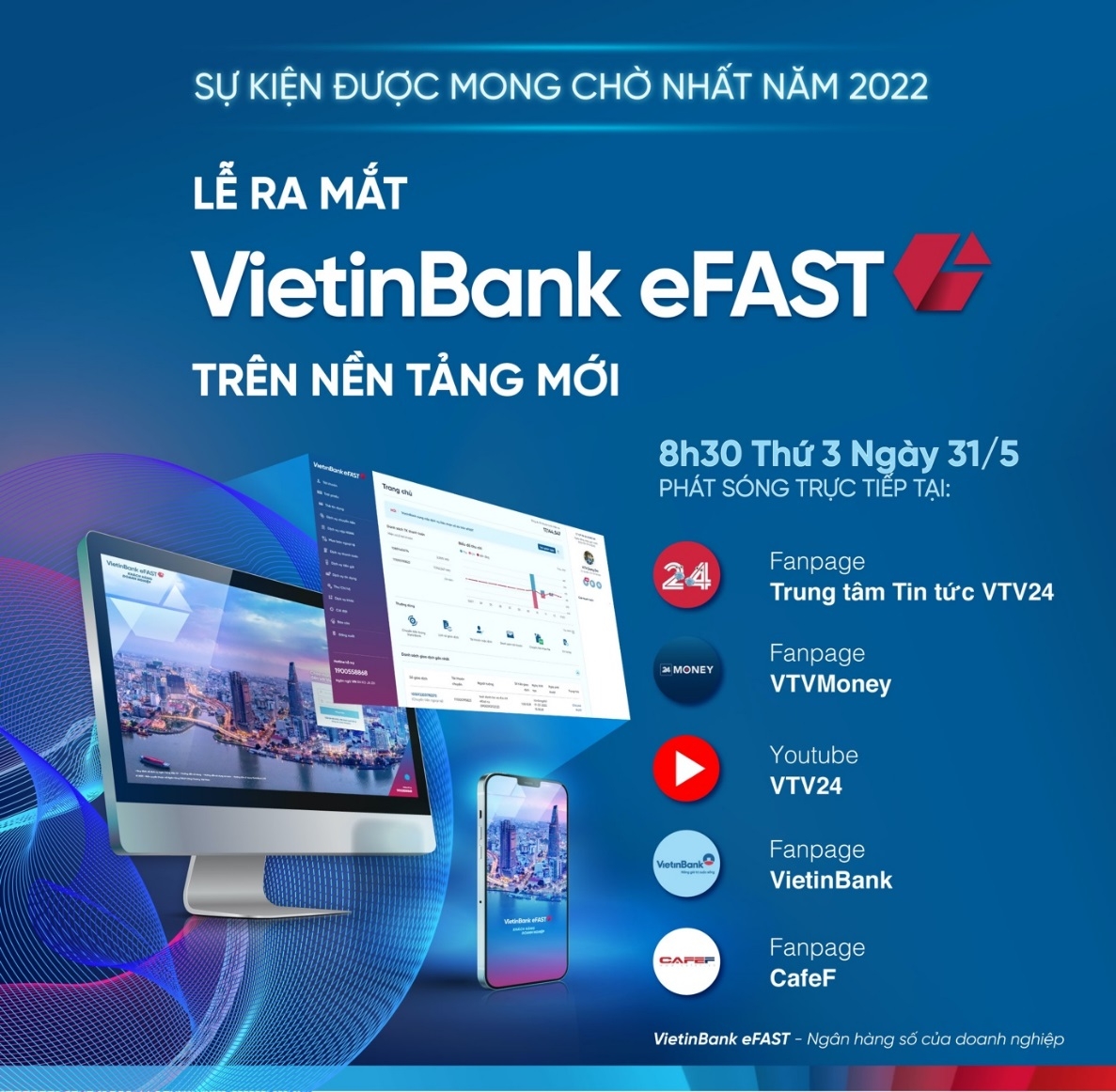 VietinBank eFAST ra mắt 31/5.