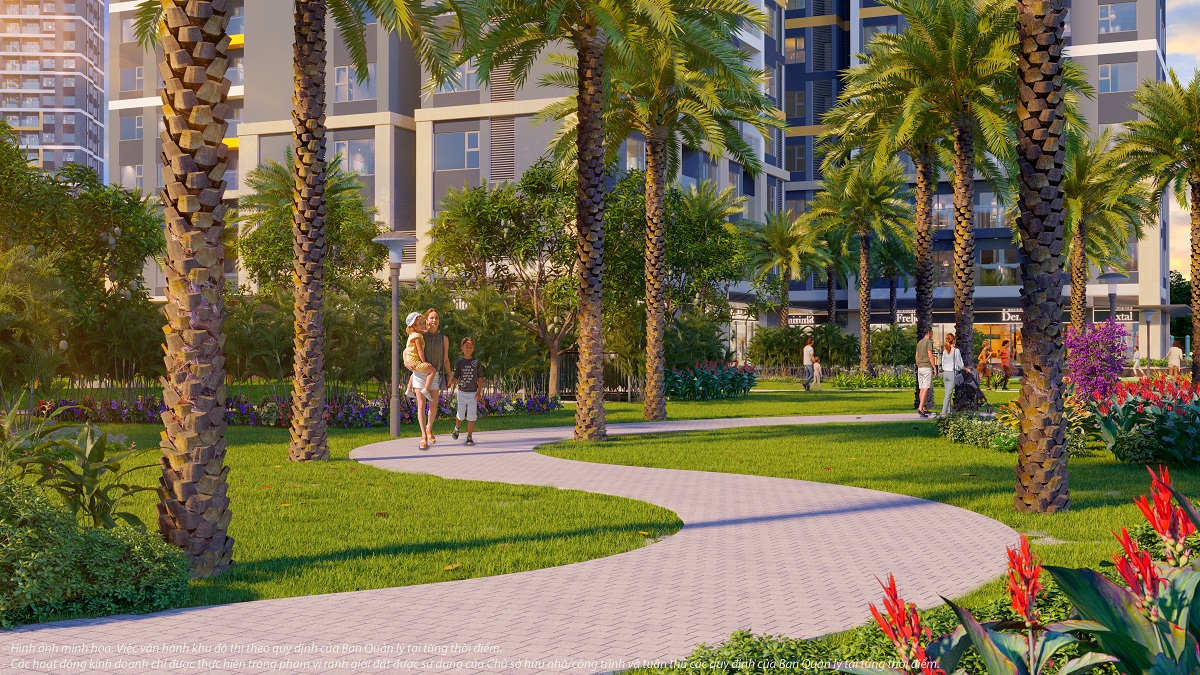 Dạo bộ trong kông gian xanh tại The Beverly Solari.