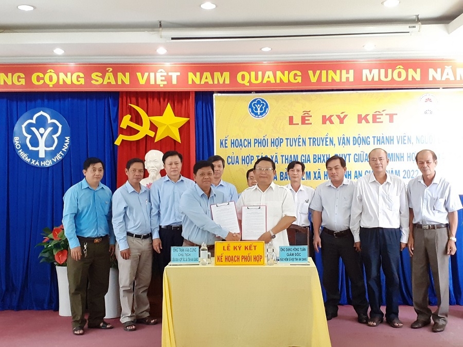 Liên minh HTX tỉnh An Giang bắt tay cơ quan BHXH ở địa phương để cùng phát triển đối tượng BHXH.