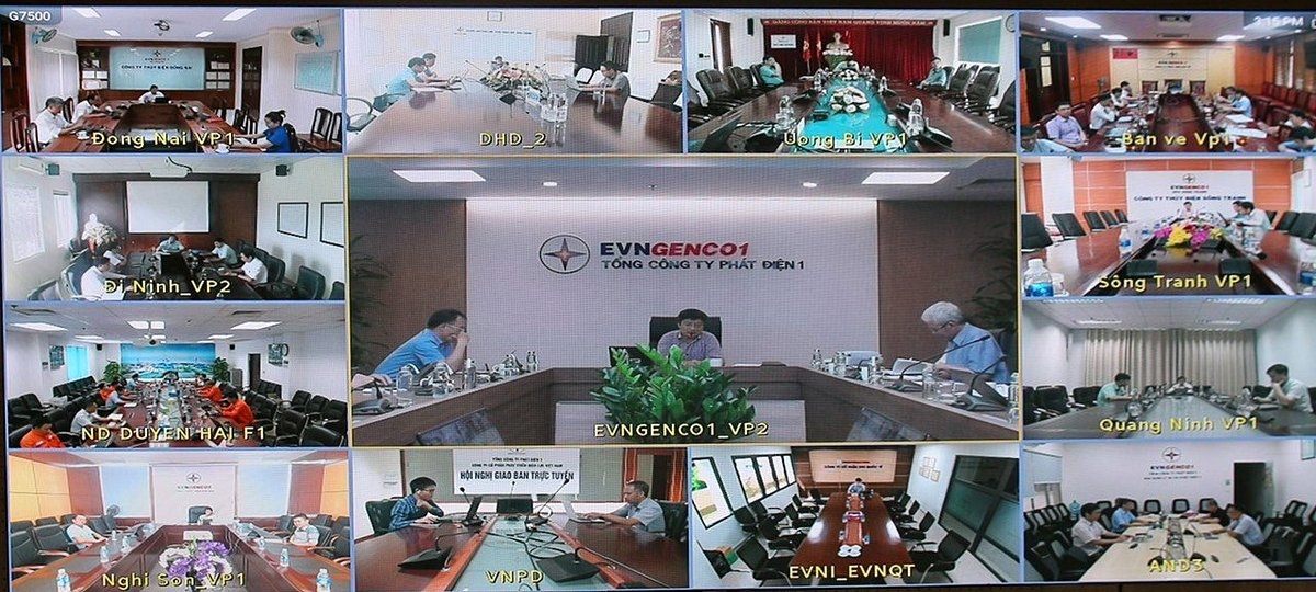 Các đầu cầu tại các đơn vị họp trực tuyến.