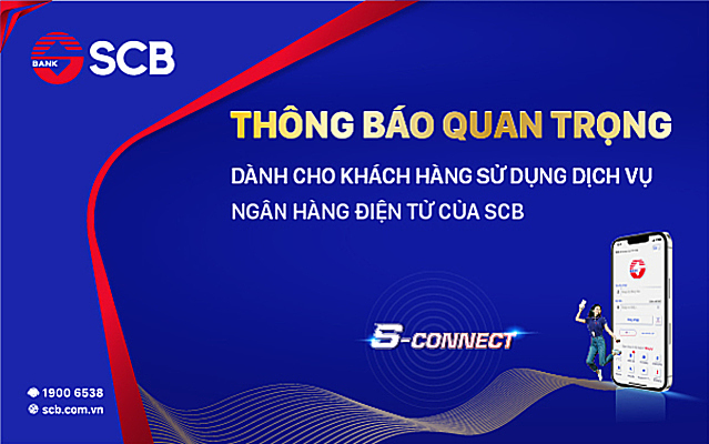 SCB thông báo chuyển đổi dữ liệu ngân hàng điện tử.