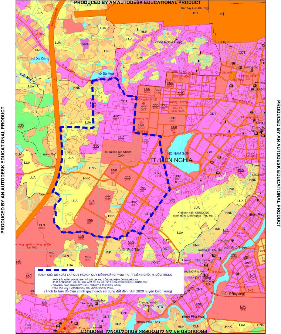 Ranh giới khu vực đề xuất lập quy hoạch.