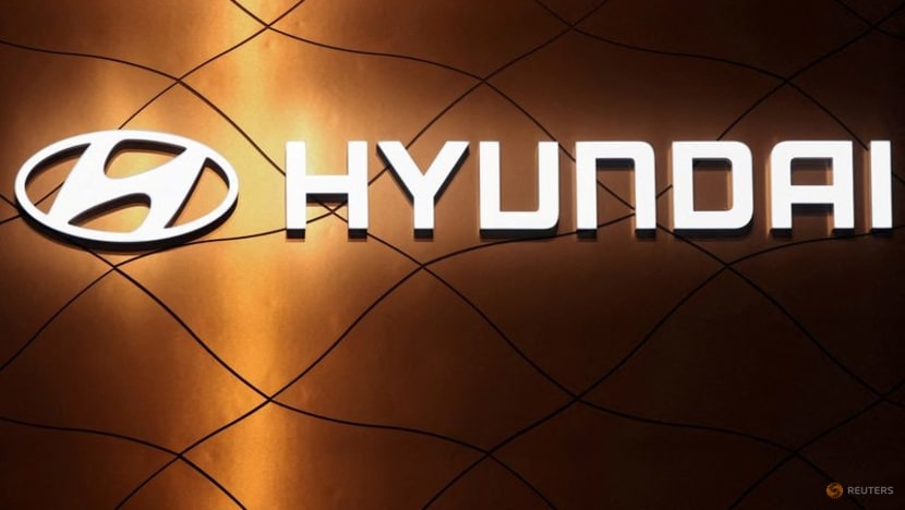 Logo của Hyundai Motor Company tại Triển lãm Ô tô Quốc tế New York, ở Manhattan, New York, Hoa Kỳ, ngày 13 tháng 4 năm 2022. Ảnh REUTERS