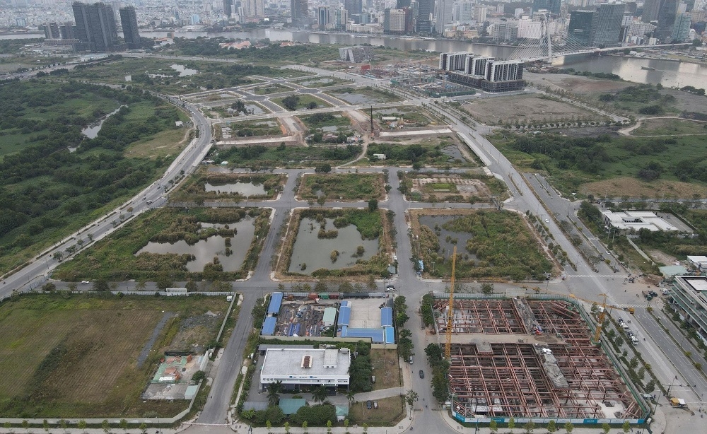 Các lô đất được đấu giá ở Thủ Thiêm.