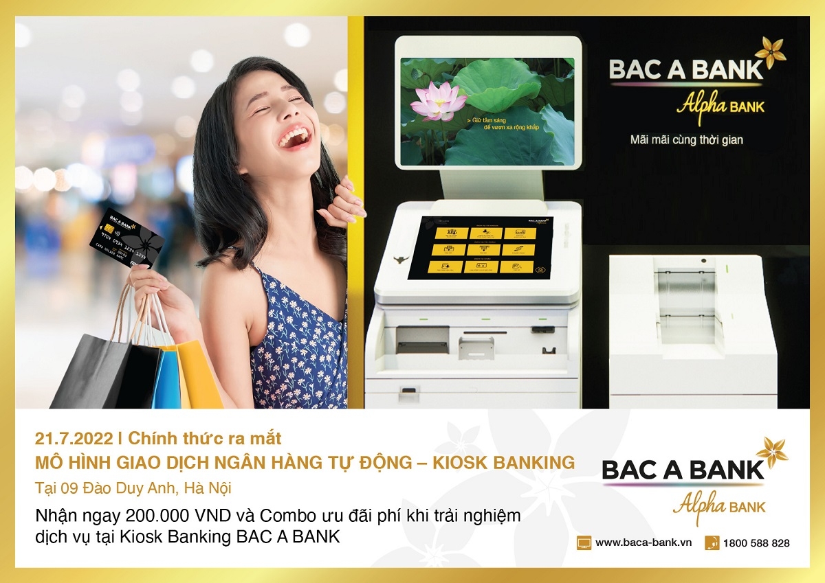 BAC A BANK chính thức ra mắt mô hình giao dịch ngân hàng tự động - Kiosk Banking tại Hà Nội.