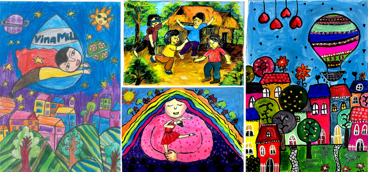 Cuộc thi vẽ tranh với chủ đề “Em vẽ ước mơ vươn cao” cũng là một trong những chương trình được Vinamilk cùng Quỹ sữa Vươn cao Việt Nam tổ chức trong những tháng qua, nhằm tạo sân chơi cho các em nhỏ đang sống tại các mái ấm, trung tâm bảo trợ… được sáng tạo, được vẽ về ước mơ của mình. Mỗi bức họa do chính tay các em thực hiện đều là những tác phẩm đầy cảm xúc.