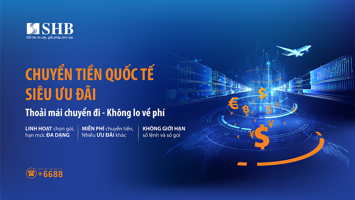 SHB ưu đãi phí chuyển tiền quốc tế dành cho doanh nghiệp.