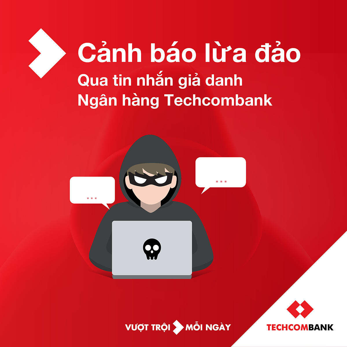 Techcombank cảnh báo tin nhắn lừa đảo mạo danh ngân hàng.