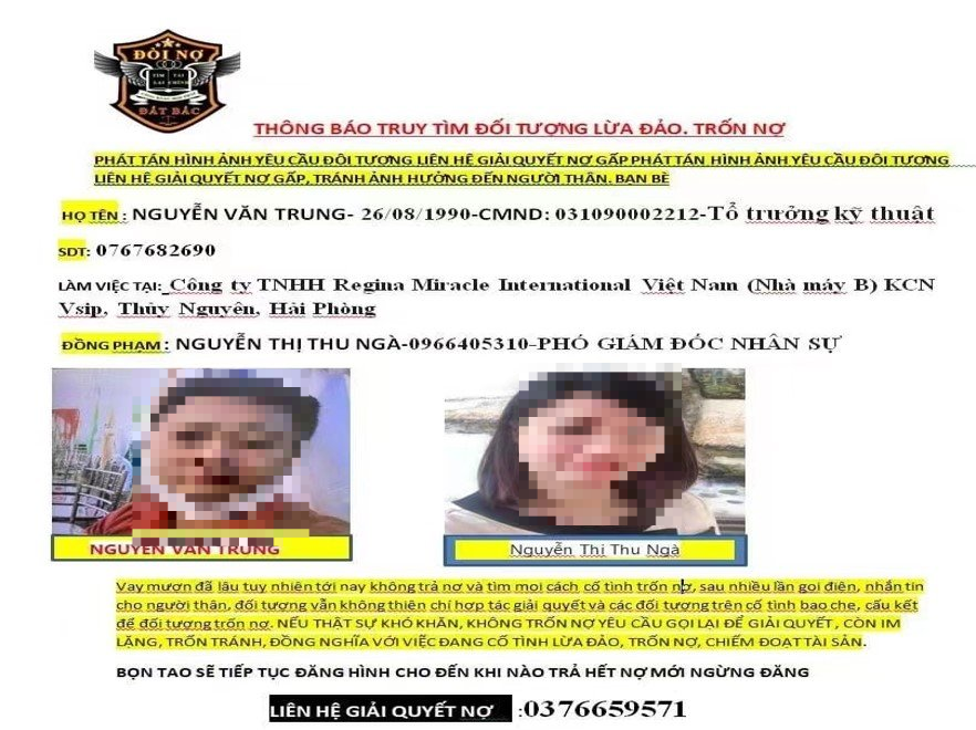 Đủ mọi hình thức uy hiếp những người không liên quan để đòi nợ.