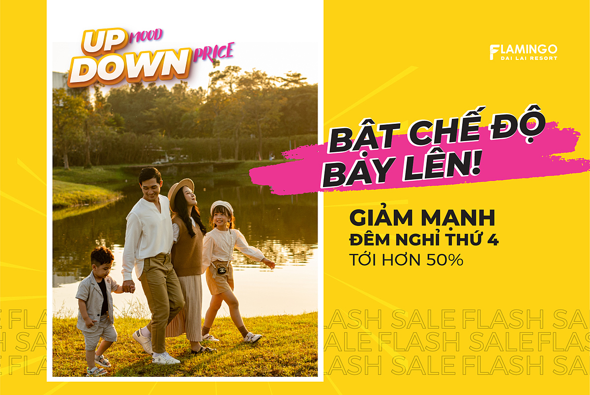 Gói sản phẩm Up mood – Down price với ưu đãi hơn 50% giá phòng.