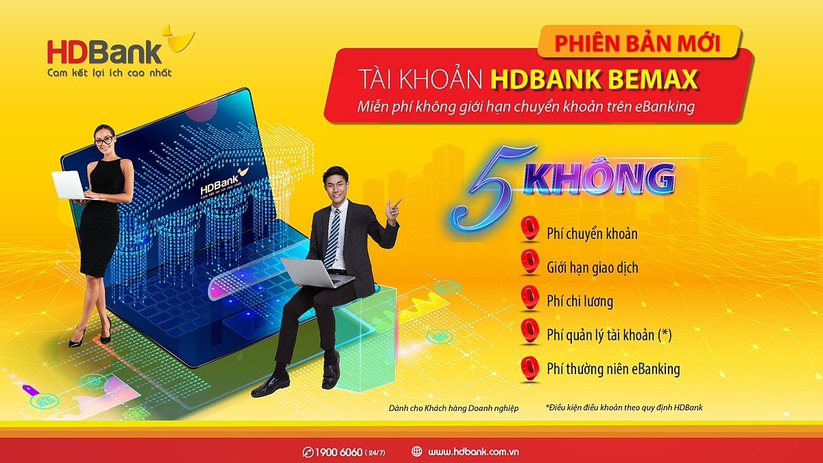 HDBank triển khai trong đợt nâng cấp gói tài khoản thanh toán trực tuyến BeMax dành cho khách hàng doanh nghiệp.