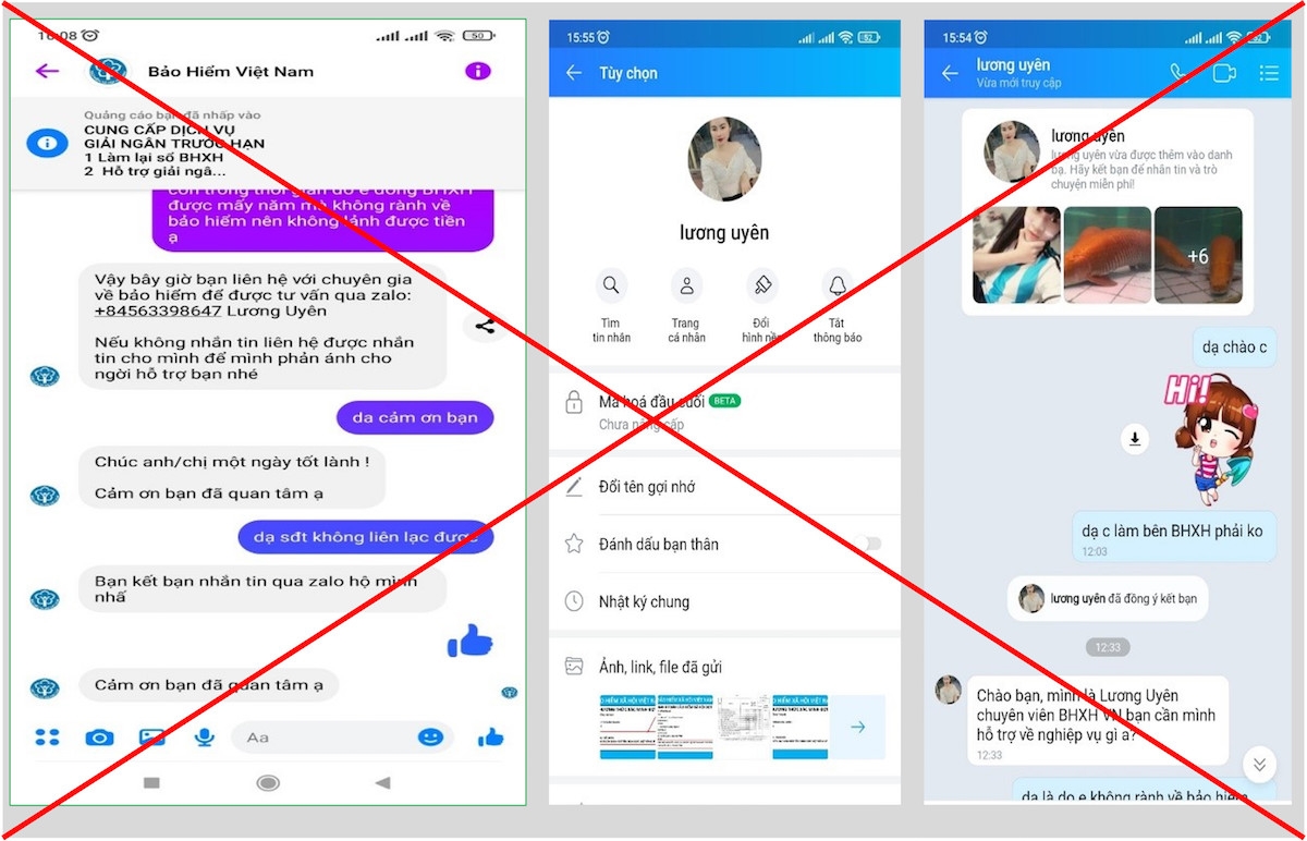 Hình ảnh, thủ đoạn của các đối tượng lừa đảo được cơ quan chức năng cung cấp.