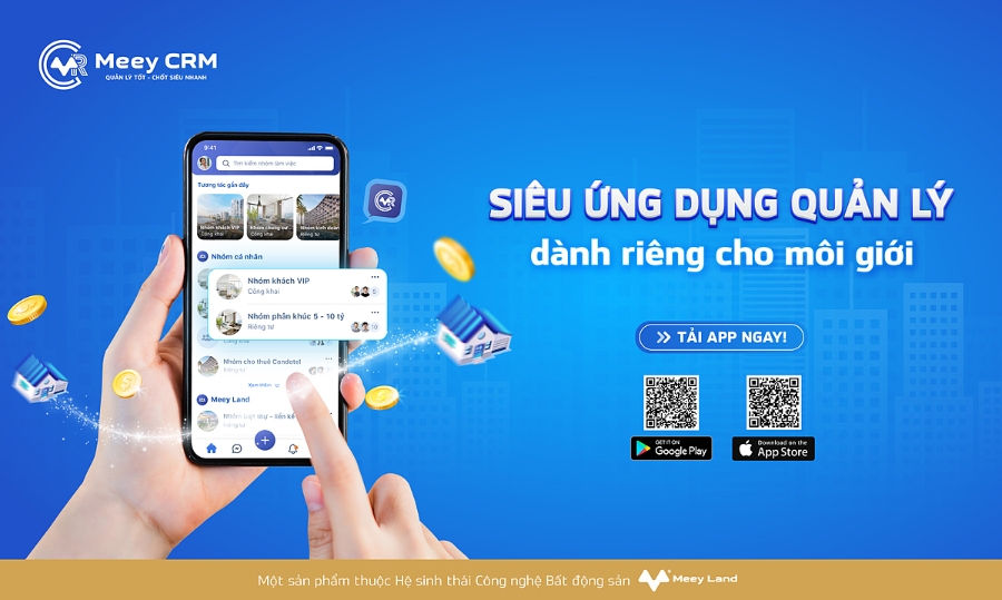 Meey CRM - Ứng dụng quản lý thông tin bất động sản chuyên biệt đang được nhiều khách hàng tin dùng.