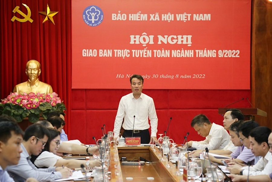 Tổng Giám đốc BHXH Việt Nam Nguyễn Thế Mạnh chủ trì Hội nghị giao ban trực tuyến toàn Ngành tháng 9/2022
