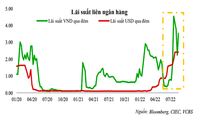 Các chuyên gia dự báo lãi suất liên ngân hàng tiếp tục tăng mạnh hoặc duy trì ở ngưỡng cao trong dài hạn.