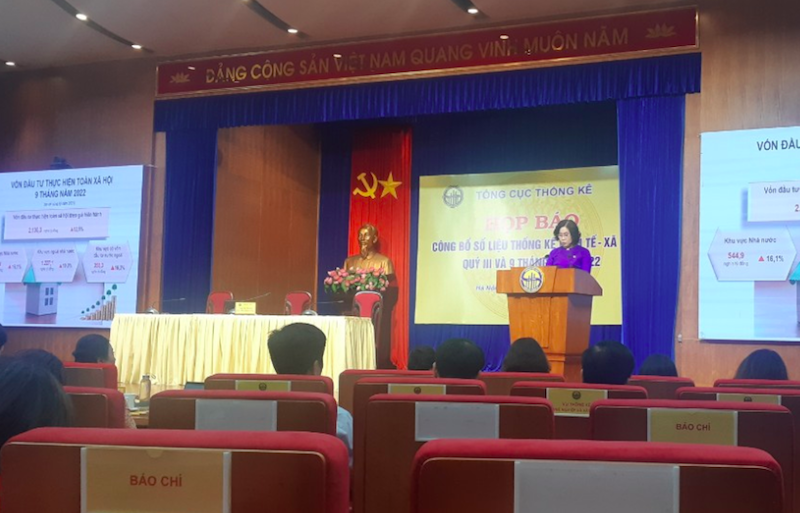 Họp báo tình hình kinh tế - xã hội 9 tháng 2022 của Tổng cục Thống kê.