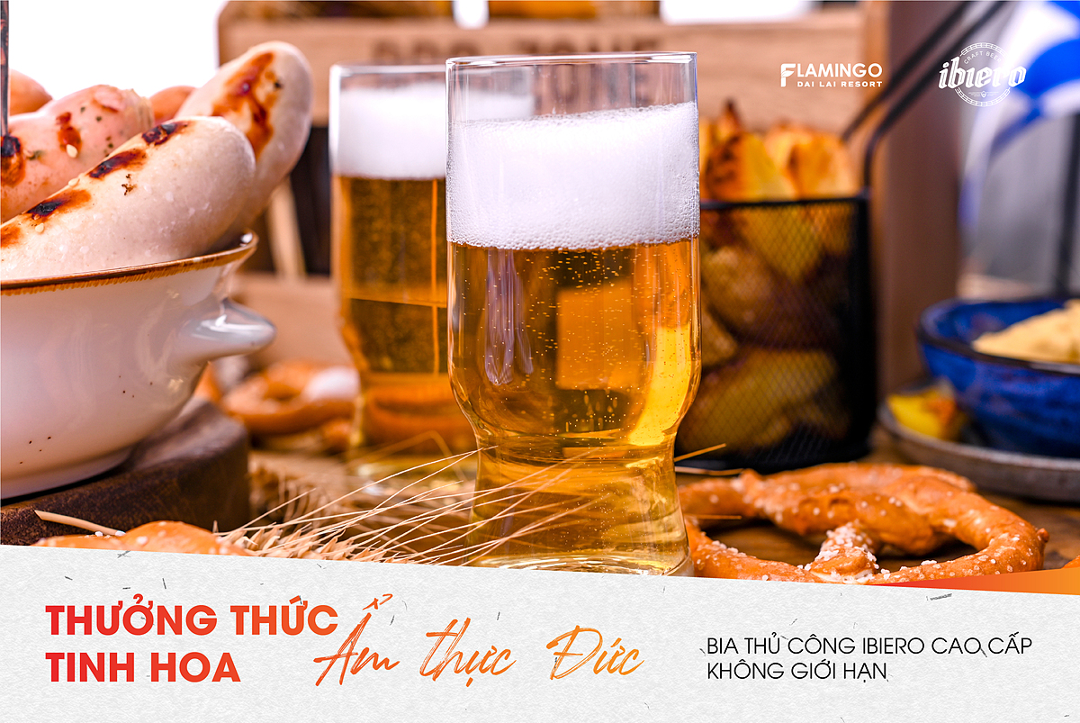 Thưởng thức bia thủ công Ibiero không giới hạn tại OktoberFest Flamingo Dai Lai Resort 2022.
