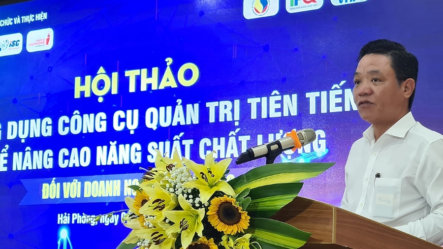Ông Trần Quang Tuấn giám đốc Sở KH&CN TP Hải Phòng phát biểu tại cuộc Hội thảo.