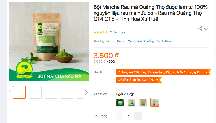 Sản phẩm của HTX Quảng Thọ II được phân phối trên sàn thương mại điện tử.