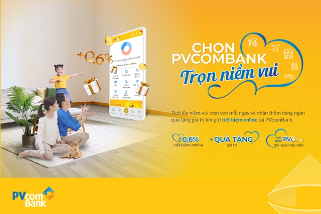 PVcomBank dành gần 3.000 quà tặng cho khách hàng gửi tiết kiệm online.