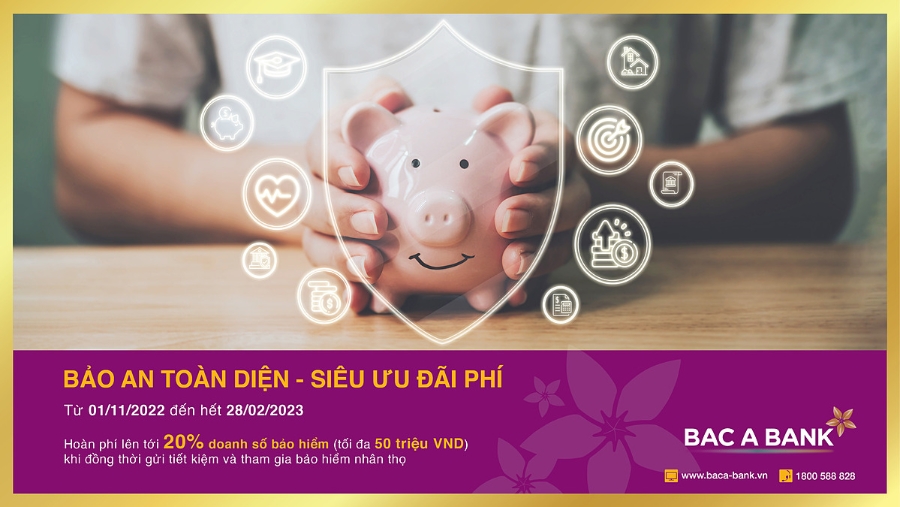 Gửi tiết kiệm tại BAC A BANK – khách hàng được bảo an toàn diện, nhận thêm siêu ưu đãi phí.