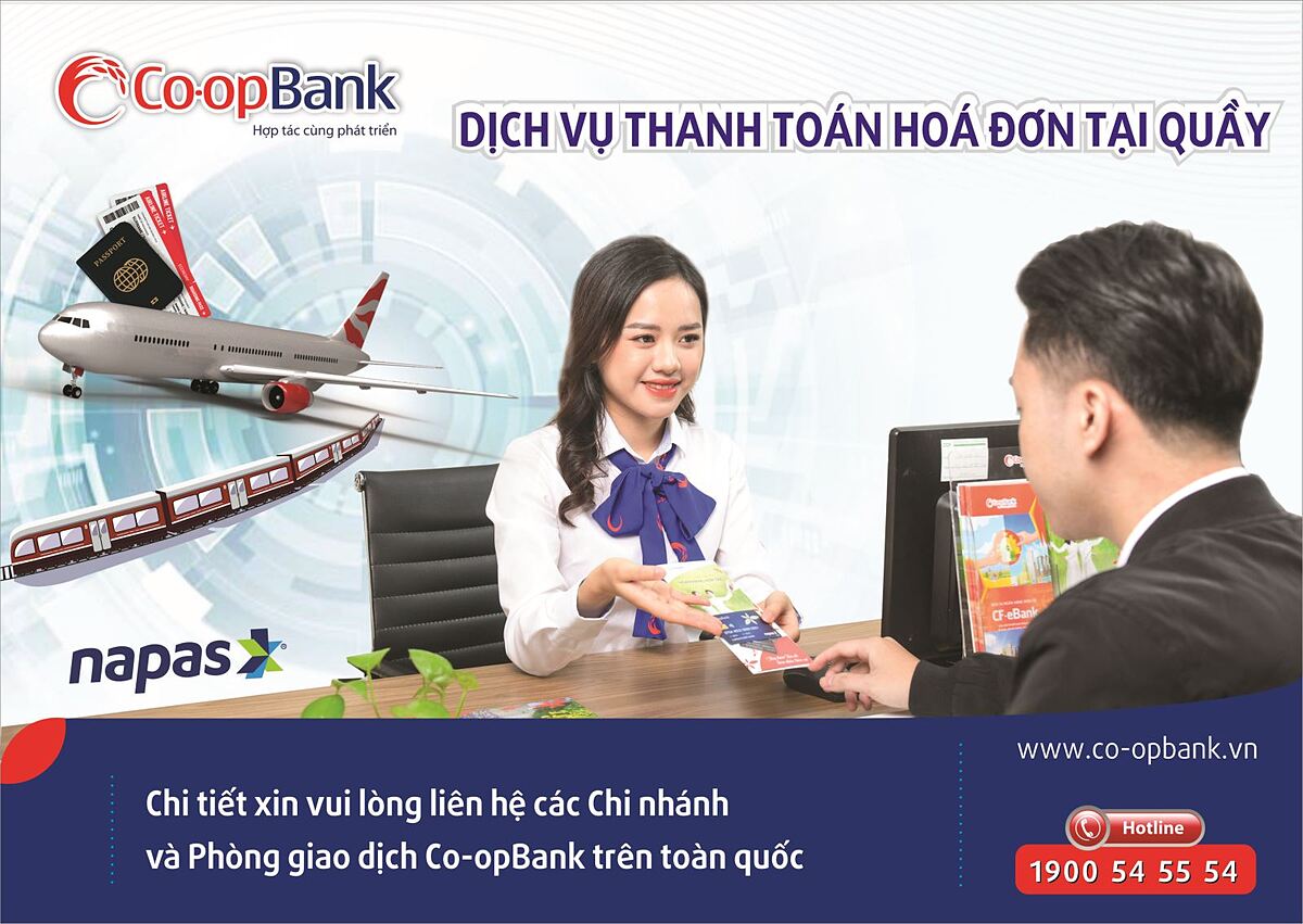 Co-opbank phối hợp với Napas triển khai dịch vụ thanh toán vé tàu và vé máy bay trả sau qua e-banking.