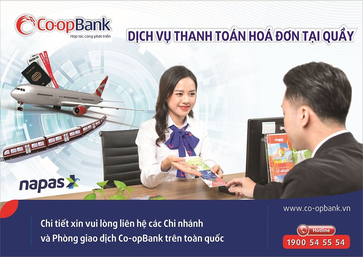 Co-opbank phối hợp với Napas triển khai dịch vụ thanh toán vé tàu và vé máy bay trả sau qua e-banking.
