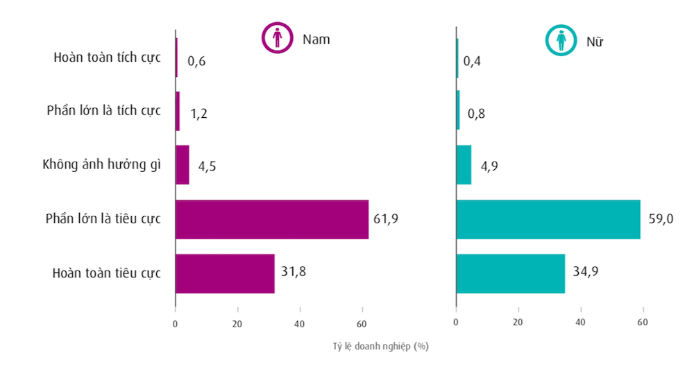 DN do phụ nữ làm chủ chịu tác động tiêu cực từ COVID-19 cao hơn DN do nam giới làm chủ.