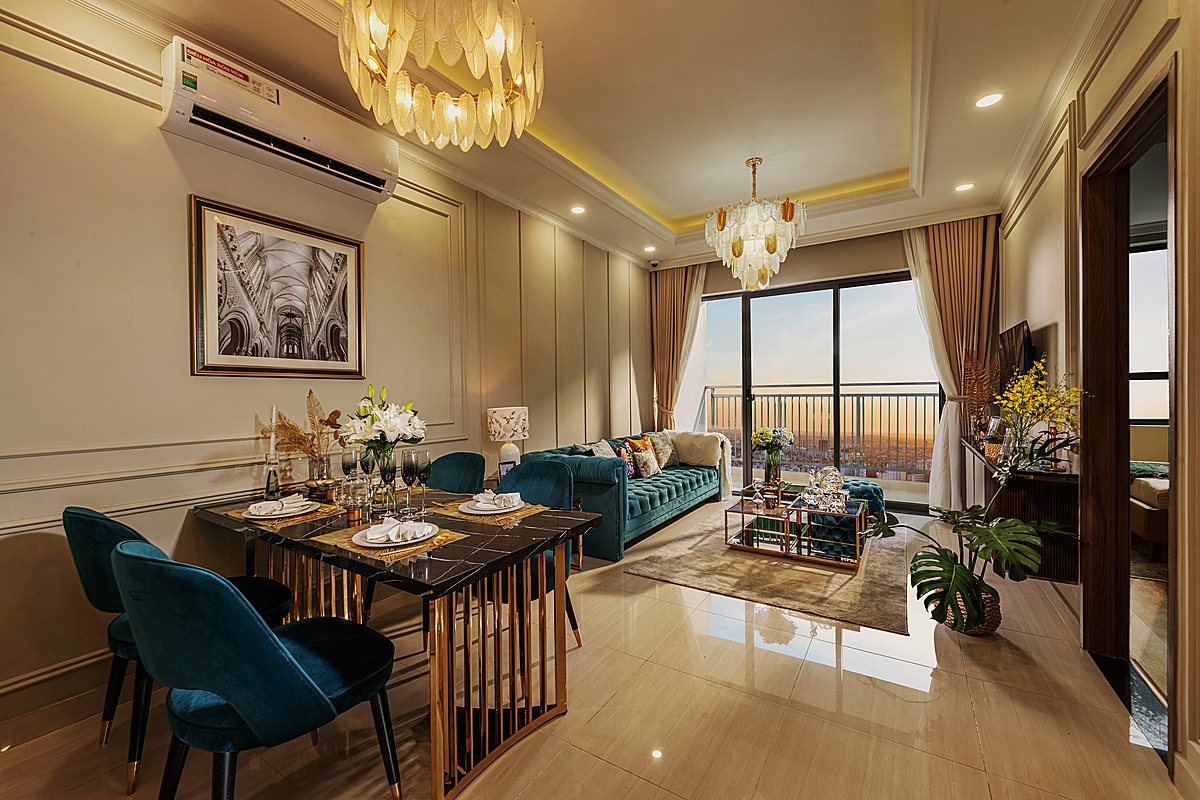 Không gian rộng mở, tràn ngập ánh sáng tại căn hộ mẫu Hanoi Melody Residences