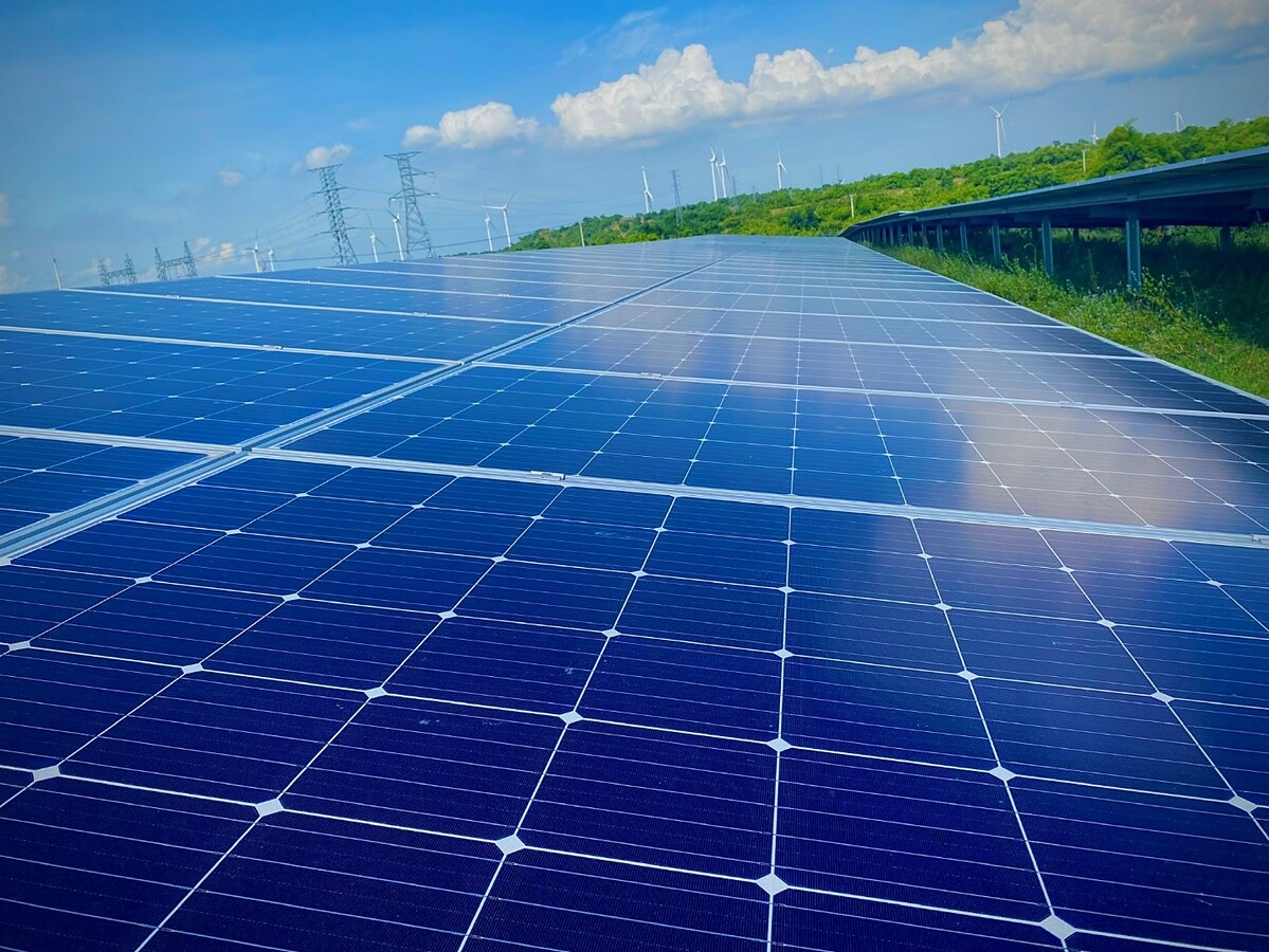 Những tấm pin “bắt nắng thành điện”.